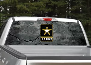 Calcomanía de ventana trasera militar camuflaje digital militar camuflado roca de los Estados Unidos SUV - Imagen 1 de 3