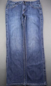 Pantalones de mezclilla para mujer Calvin Klein corte bota delgada con solapa de altura media bolsillo talla 12 (34x30) - Imagen 1 de 8
