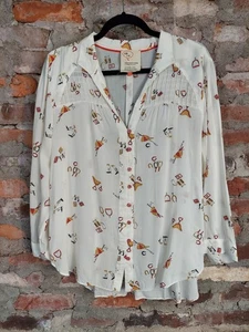 Camisa Top Anthropologie 52 Conversations Estampado Sillín Mujer Talla 14 (precio de venta sugerido por el fabricante) - Imagen 1 de 3