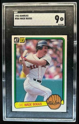 1983 Donruss Wade Boggs Rookie RC #586 Red Sox SGC 9 - Image 1 of 2
