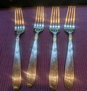 4 Dinner Forks Gorham Silver Golden Squire - Picture 1 of 3