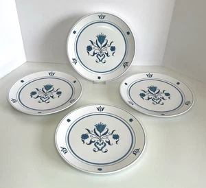 Lot of 4 Noritake Progression China BLUE HAVEN Japan Dinner Plates #9004 - Picture 1 of 9
