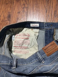 Lucky Brand Jeans Mens 44/32 Blue Denim Pockets 181 Relaxed Straight - Picture 1 of 10