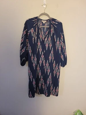 Tucker x Target Navy Ikat Button Front Shift Dress Sz L - Изображение 1 из 4