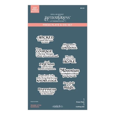 Spellbinders BetterPress Press Plate & Die Set Wonder Of Oz Sentiments - Image 1 of 4