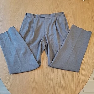 Brooks Brothers 346 Dress Pants Men's 36x32 Gray Wool Trousers Made in Egypt - Picture 1 of 13