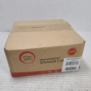 NUOVO cavo per altoparlanti Monoprice, classificazione CL2, 2 conduttori, 16AWG, 50 piedi - Foto 1 di 7