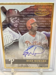 Ryan Howard 2020 Topps Gold Label Gold Framed Autograph Auto 01/15 - Picture 1 of 3