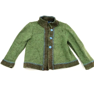 Nua Wool and Silk Blend Green Cardigan Size M - Picture 1 of 6