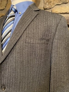 Blazer Lauren Ralph Lauren Gris Espiga 100% Lana Hombre 44L - Imagen 1 de 10