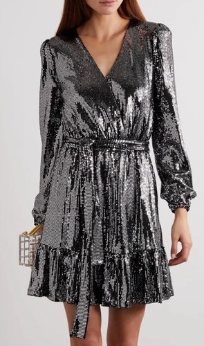 Abito da donna Michael Kors argento a specchio taglia XS