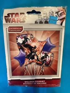 5 Balloons Bouquet Star Wars Darth Vader Party Birthday Mylar Anagram New! - Picture 1 of 1