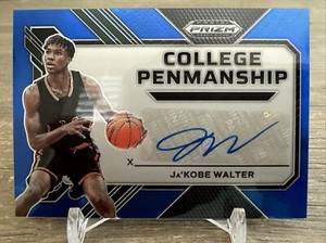 Jakobe Walter 2023-24 Prizm Draft BLUE College Penmanship Auto /125- Baylor