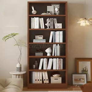 6 Shelf Wood Bookcase Bookshelf Storage Display Rack Book Shelving Open Shelf - Picture 1 of 14