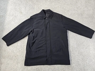 Jos. A. Bank Black Rain Coat Men Sz 2XL Zip In Lining Business Casual Preppy  - Image 1 of 4