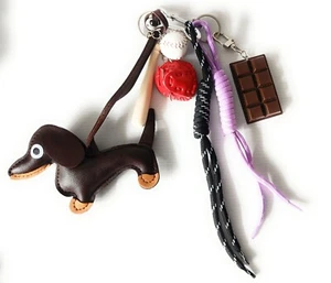 Lindo Salchicha Perro Fruta Máquina Bolso Dije Llavero Bolso Adorno Colgante - Imagen 1 de 7