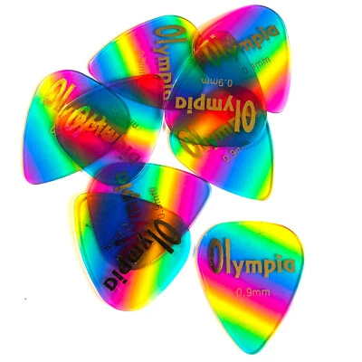 BLACK DOG MUSIC SUPPLIES 10x Quality rainbow guitar picks / plectrum 0.9 gauge for acoustic or electric