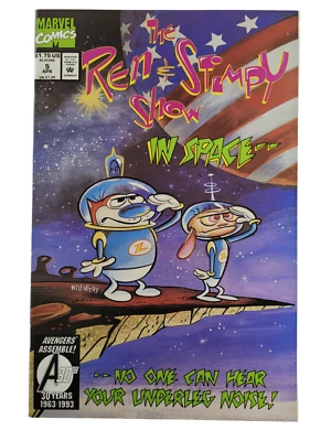 The Ren and Stimpy Show in space 5 Comic Marvel Raw Vol 1 Nickelodeon VF/NM NM- - Image 1 of 4