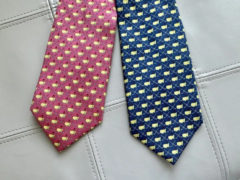 LOT OF 2. Augusta National Masters Neck Tie. 100% Silk. Masters Logo Cover