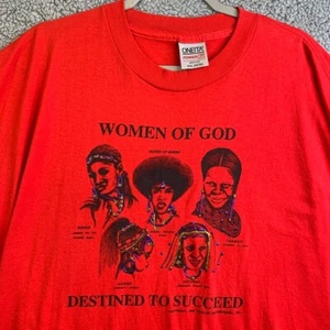 90s Black History T-Shirt XXL Women of God Queen Sheba Red Single Stitch USA Vintage - Bild 1 von 14