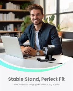 Wireless Charger Iphone Charging Station: 3 in 1 Charger Stand Multiple Devic... - Picture 1 of 12