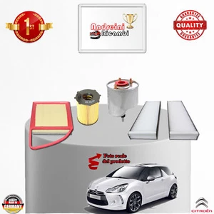 KIT TAGLIANDO 4 FILTRI CITROEN DS3 1.6 HDI 68KW 92CV DAL 2013 -> - Foto 1 di 2
