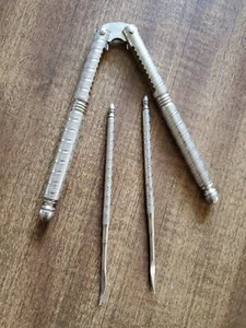 Vintage Stainless Steel Crab Leg Nutcracker and 2 Picks - Picture 1 of 3