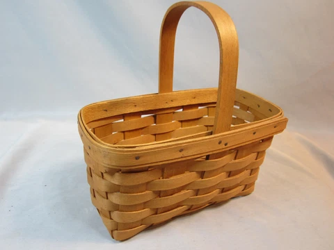 Longaberger 1999 Mail Basket With Handle 9 X 4 1/2 X 5 Cover