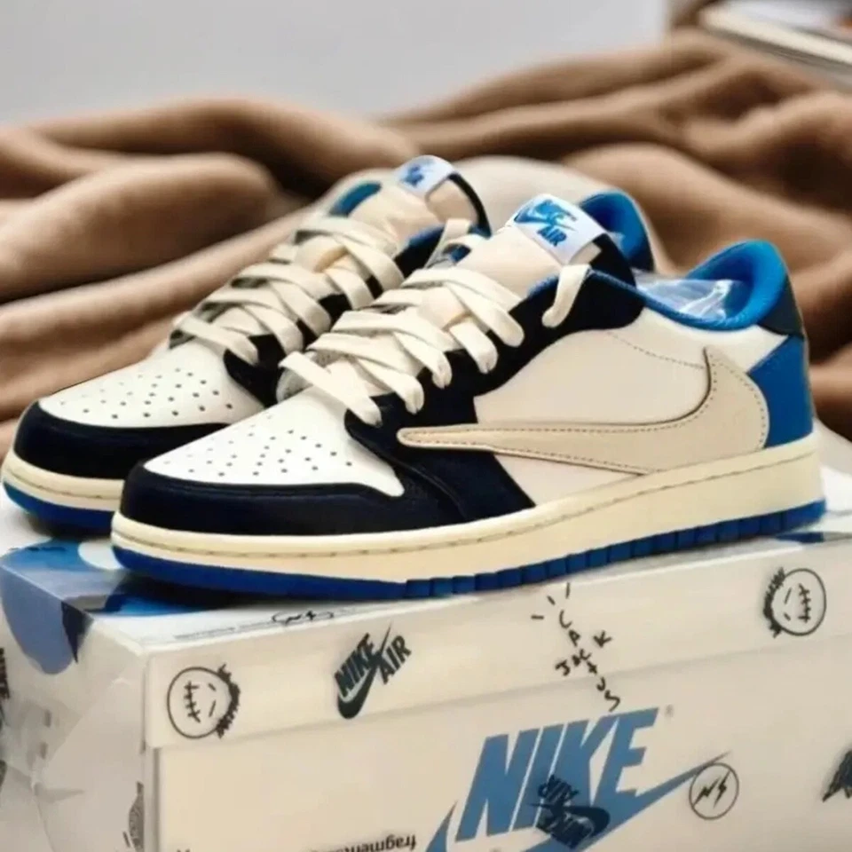 DS Travis Scott x Fragment Design x Air Jordan 1 Retro Low OG SP Men's Sneakers - Image 1 of 4