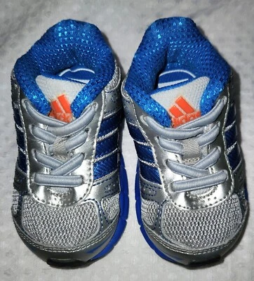 Adidas Ortholite Silver/Blue Baby Toddler Shoes Sneakers Size 4K - Imagem 1 de 4