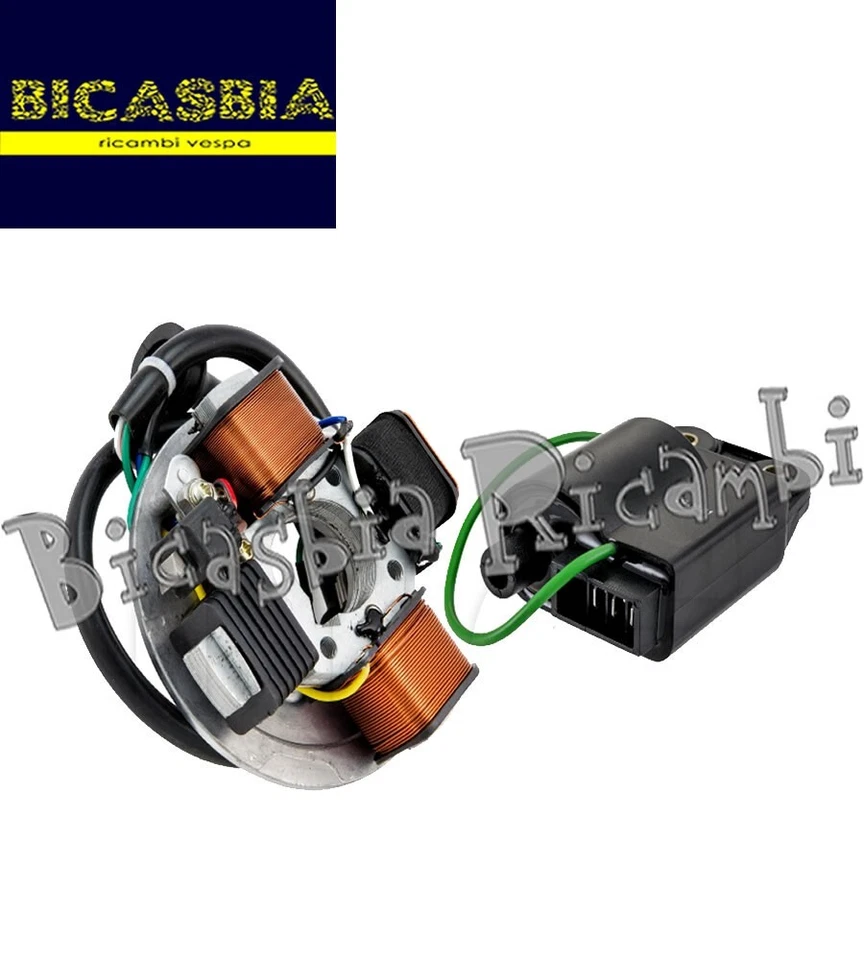 8506 - STATORE MAGNETE 4 POLI + BOBINA CENTRALINA PIAGGIO VESPA PK S 50 - Immagine 1 di 1