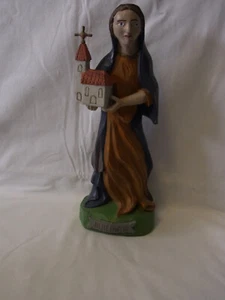 Saint Hedwig handgeschnitzte bemalte Holzstatue Vintage deutsche Volkskunst #UEBN - Bild 1 von 14