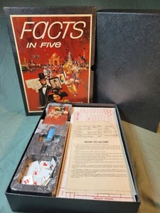 Vintage Facts In Five: The Game of Knowledge Bookshelf Board Game 1967 Complete - Picture 1 of 3