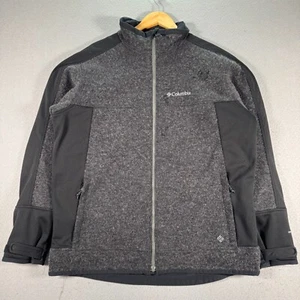Columbia Titanium Omni Heat Wool Jacket Mens Large Gray Black Full Zip Windproof - Picture 1 of 12