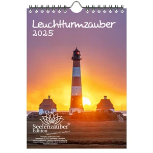 Leuchtturmzauber DIN A5 Wandkalender Hochformat für 2025 Leuchtturm Leuchttürme - Bild 1 von 7