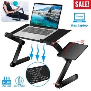 Adjustable Folding Laptop Desk Sofa Bed Computer Table Stand Lap Tray Portable - Picture 1 of 12