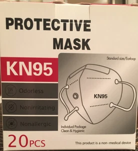 Face Mask KN 95 With Breathing Valve.Box Of 20. USA Authorized Seller - Picture 1 of 11