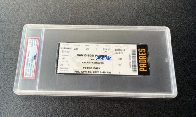 MacKenzie Gore Signed MLB DEBUT Full Ticket Stub Psa/Dna GEM MT 10 AUTO 4/15/22 - Image 1 of 3