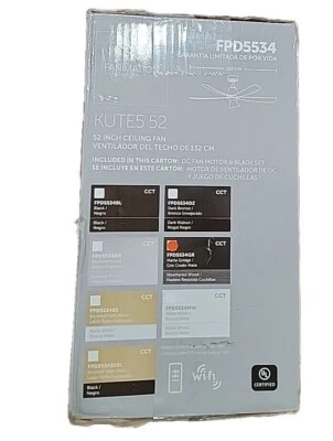 Kute5 52 in. Indoor/Outdoor Ceiling Fan with Grey Weathered Wood Blades & Remote - Image 1 of 3