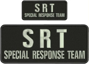 SRT SPECIAL RESPONSE TEAM EMBROIDERY PATCH 4X10 AND 2X5 VELCR@ ON BACK - Picture 1 of 13