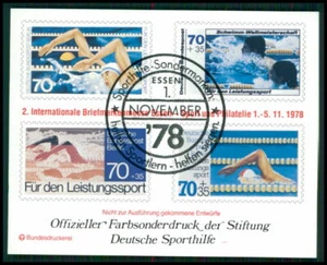 GERMAN SPORTS AID OLYMPIC COMMITTEE BLOCK DRAFTS !! SWIMMING m3931 - Picture 1 of 2