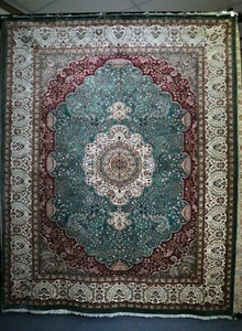 8'0" x 10'0" ft. Jammu Kashmir Hand Knotted Vegetable Dye Oriental Area Rug - Picture 1 of 7