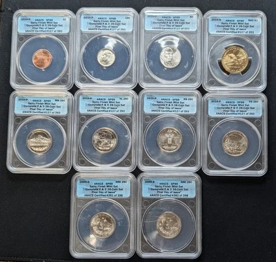 10 pc ~ 2009/2010 P&D ANACS SP69 ~ Satin Finish Partial Set~ 1c,5c,10c,25c,$1 - Image 1 of 4
