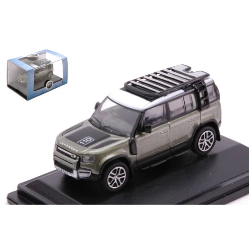 NEW LAND ROVER DEFENDER 110 METALLIC GREEN WITH WHITE ROOF 1:76 Oxford Auto Stra - Immagine 1 di 1