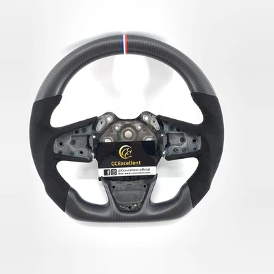 For real matte carbon fiber steering wheel Renault Megane 4 Grand with Alcantara - Image 1 of 4