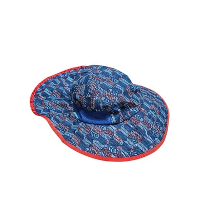 Воскресенье после обеда Kids L солнце шляпа синий геометрический принт широкие поля сетки шеи - Изображение 1 из 4