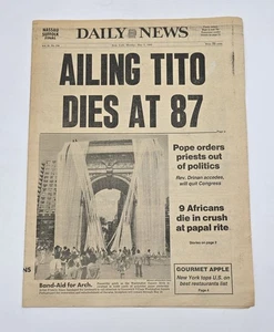 Yugoslav President Josip Broz Tito Dies -May 5 1980 NY Daily News Newspaper - Picture 1 of 5