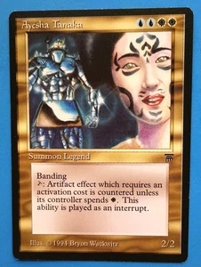 Magic the Gathering MTG Legends AYESHA TANAKA LP/EX w TINY EDGE DING 1994 Rare - Picture 1 of 6