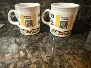 2 RAILROAD STATION WADE ENGLAND ENGLISH LIFE MUG BARRY SMITH BARBARA WOOTTON - Picture 1 of 8