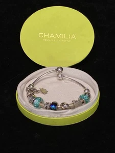 Chamilia charm bracelet 925 Buddha  Snowflake Kid Purse Blue Slide Mother JB5 - Picture 1 of 21